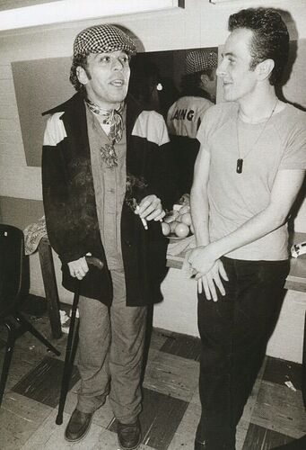 Ian Dury and Joe Strummer backstage